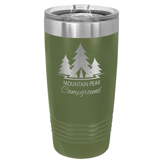 20 oz. Tumbler 20 oz. - 6.875" / Olive Green / Sliding Closure Lid