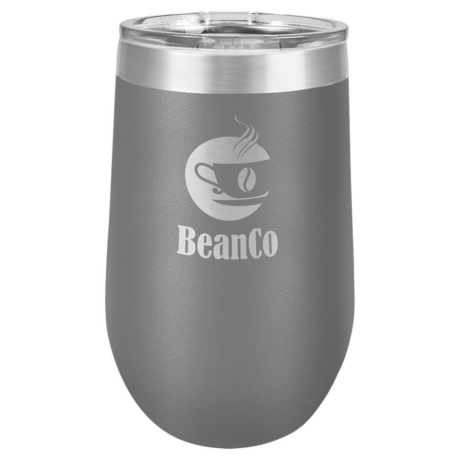 Stemless Wine Tumblers 16 oz. - 5.75" / Dark Grey