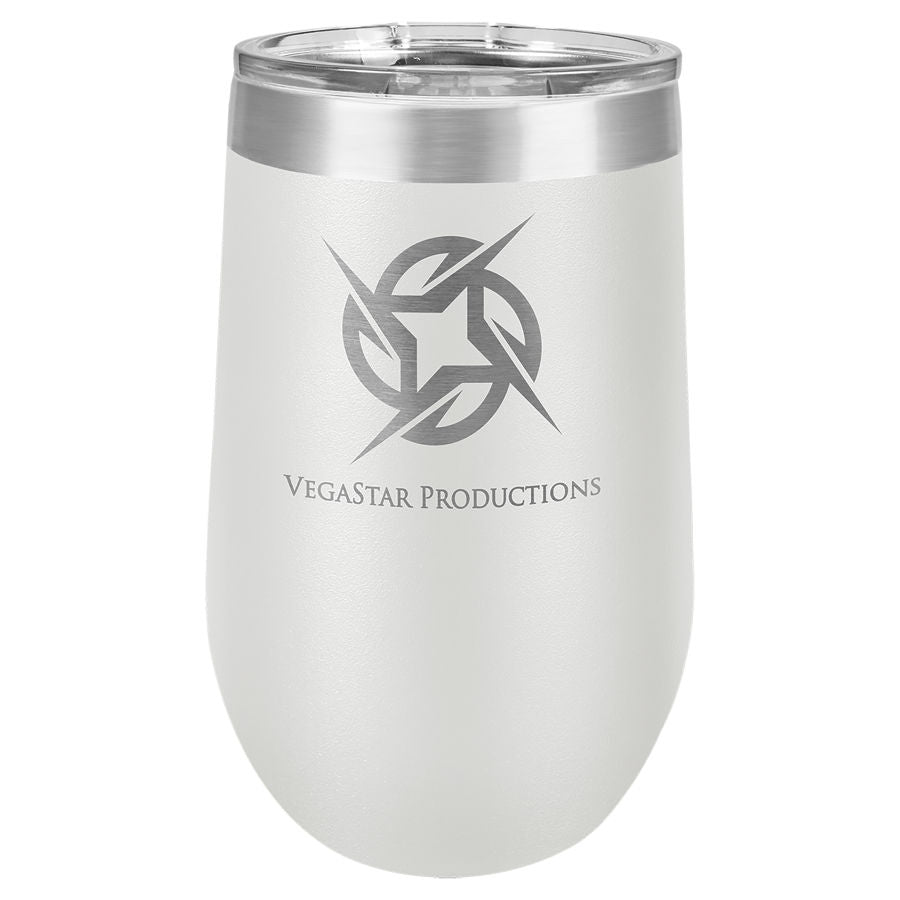 Stemless Wine Tumblers 16 oz. - 5.75" / White