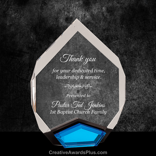 Marquis Blue Acrylic Award 8" / Blue