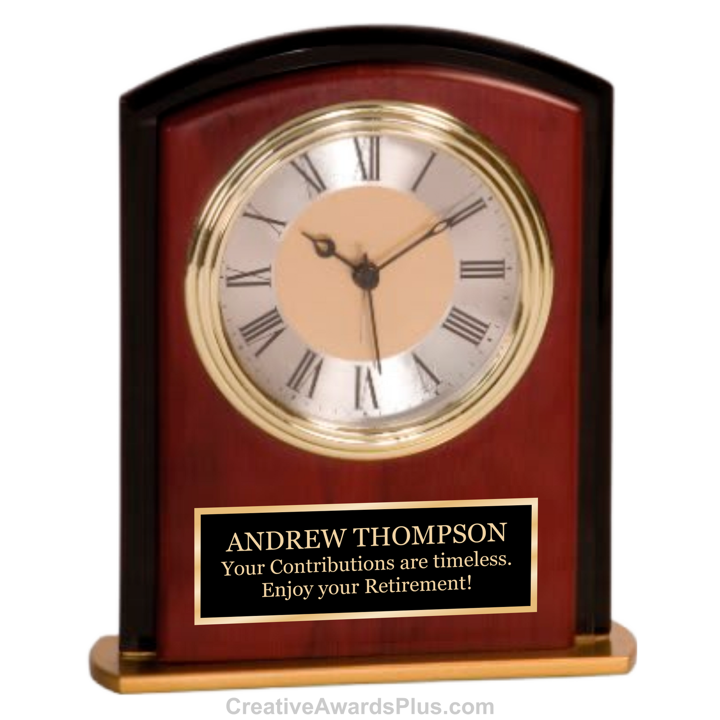 Mahogony Square Arch Clock 6.5" / Mahogany