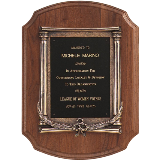 Cast Bronze Roman Walnut Plaque 11" x 15" / Walnut