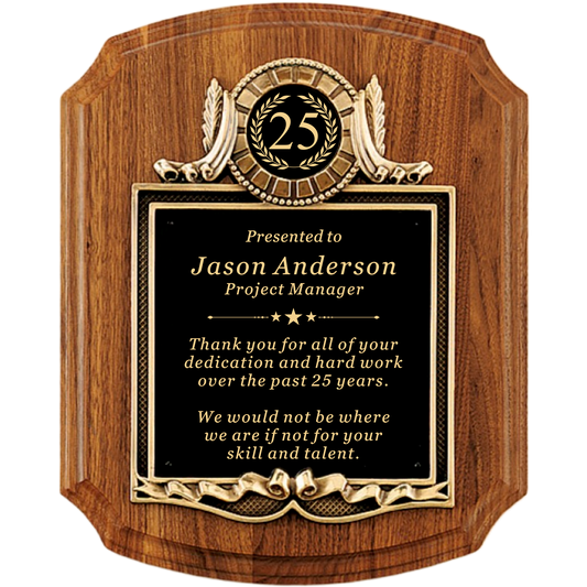 Cast Bronze Whitney Walnut Plaque 10.5" x 14" / Walnut