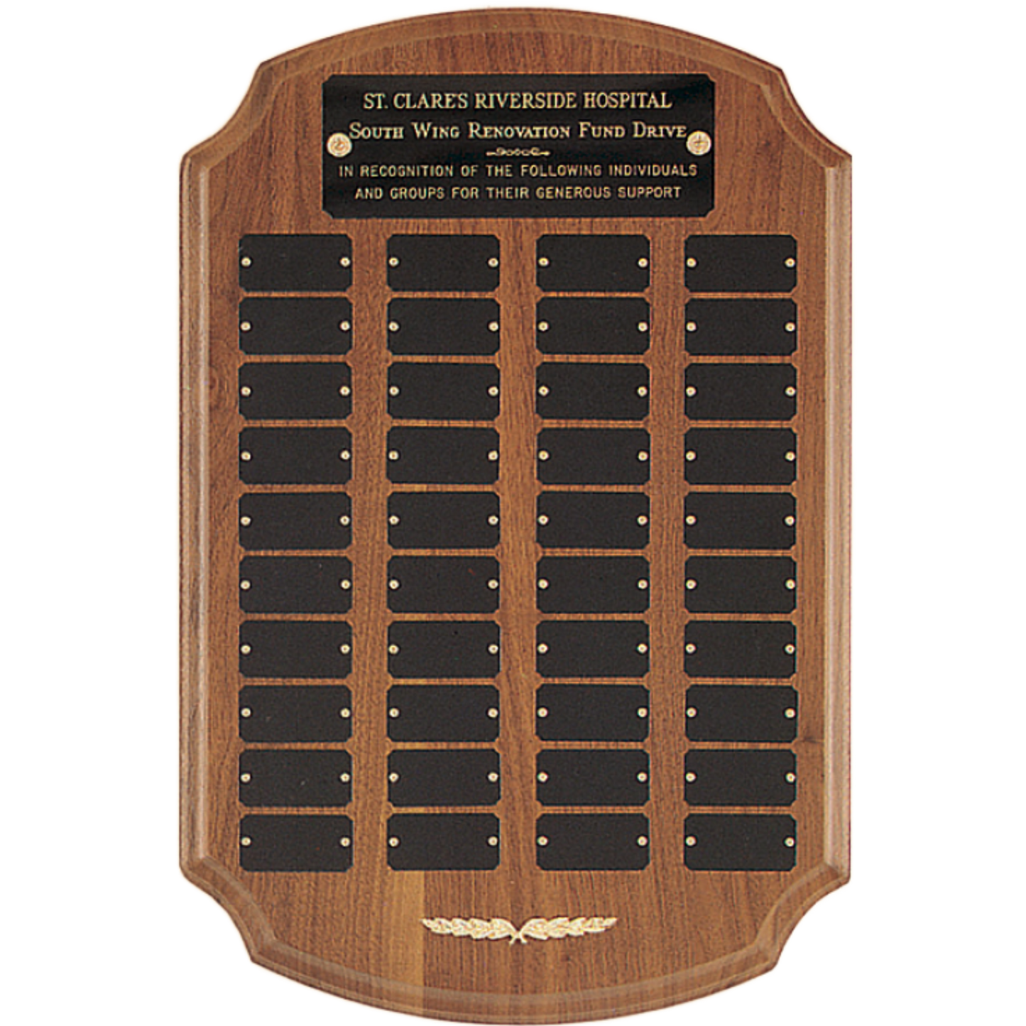 American Walnut Perpetual Plaque 170 12" x 18" / Walnut / 40 Plates