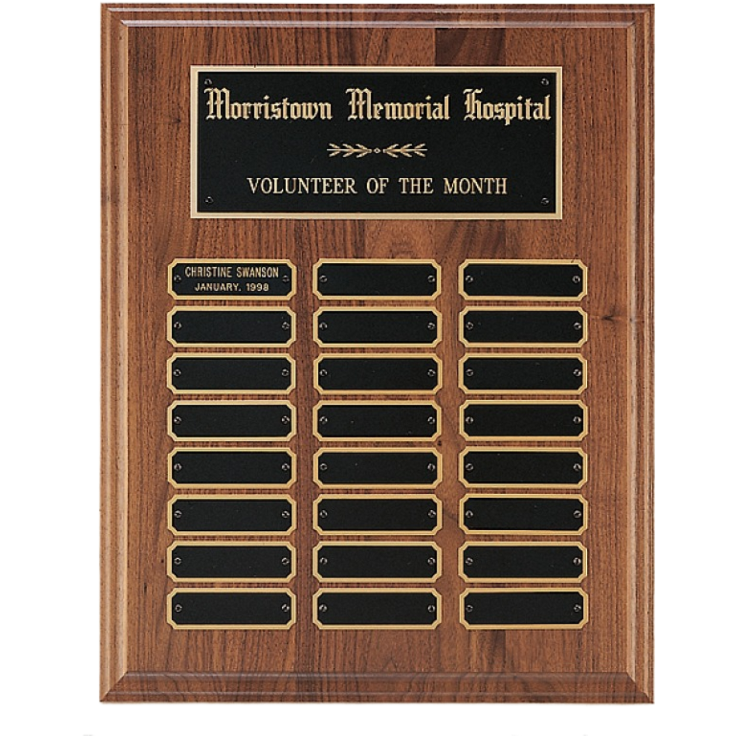 American Walnut Perpetual Plaque 3300 9" x 12" / Walnut / 12 Plates