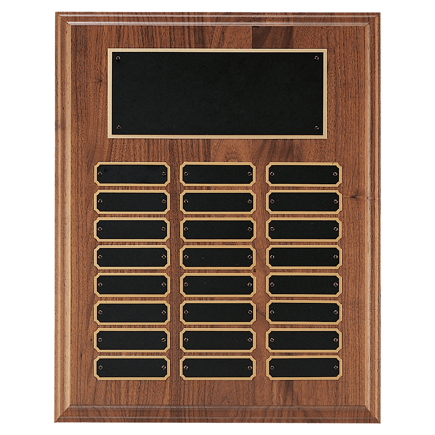 American Walnut Perpetual Plaque 3300 12" x 15" - 24 Plates / Walnut