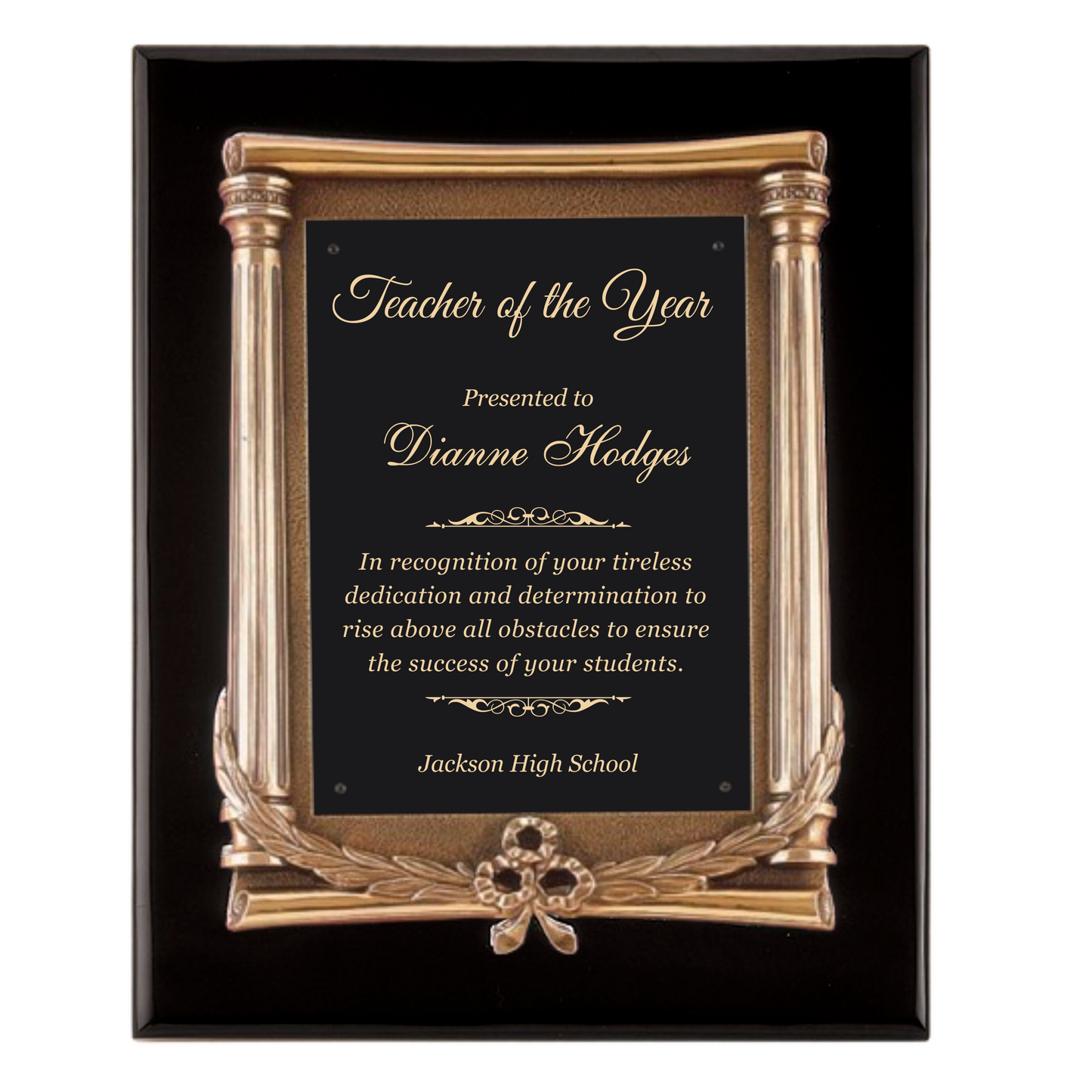 Cast Bronze Roman Ebony Plaque 10.5" x 13" / Black Piano Finish
