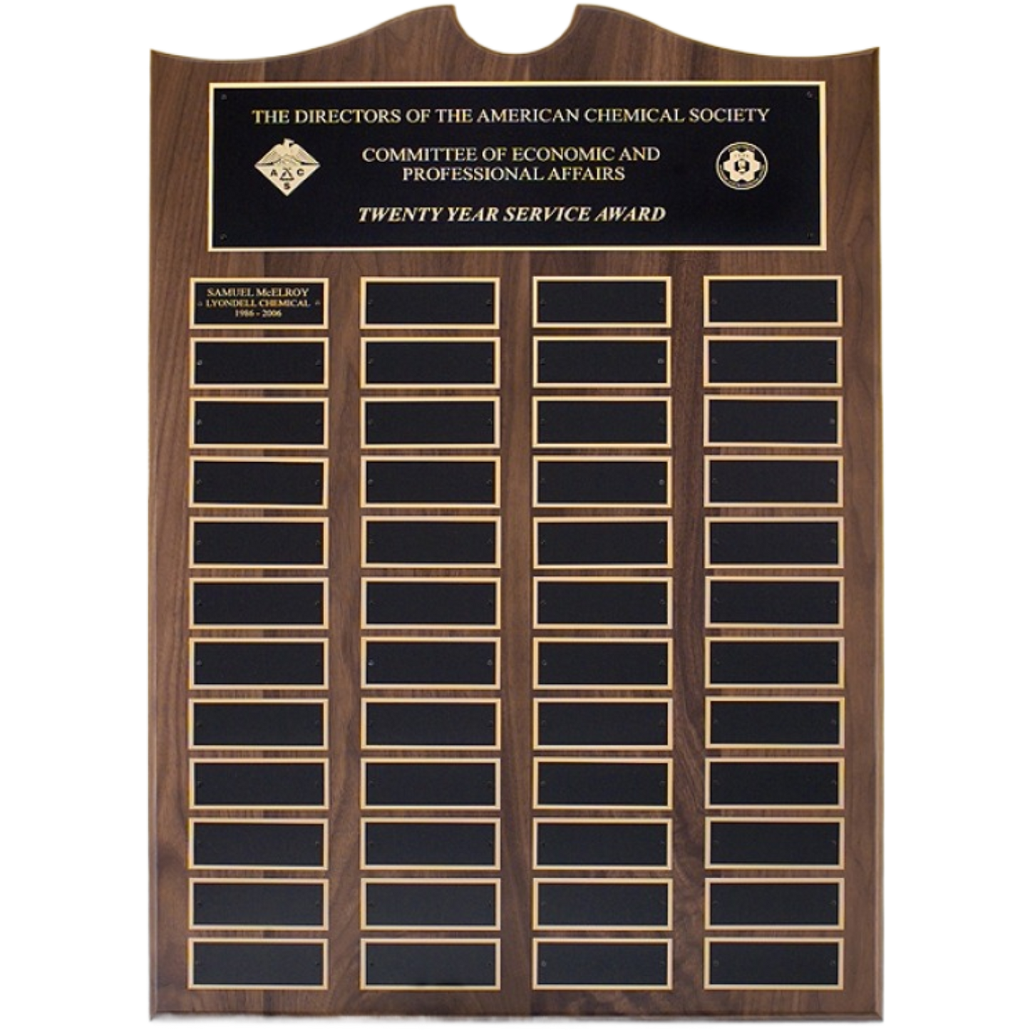 American Walnut Perpetual Plaque 3945 11" x 15" / Walnut / 12 Plates