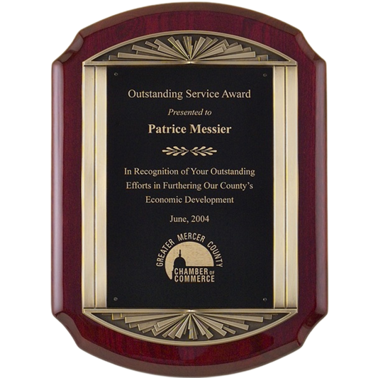 Cast Sunburst Rosewood Plaque 11" x 15" / Rosewood