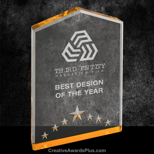 5 Star Acrylic Award 7" / Gold