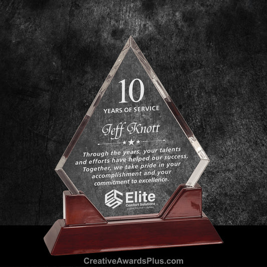 Rosewood Diamond Acrylic Award 8.5" / Rosewood