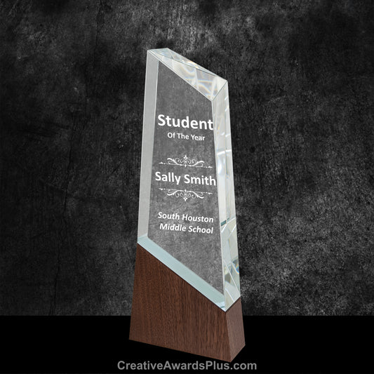 Sierra Peak Glass Walnut Award 9.75" / Walnut