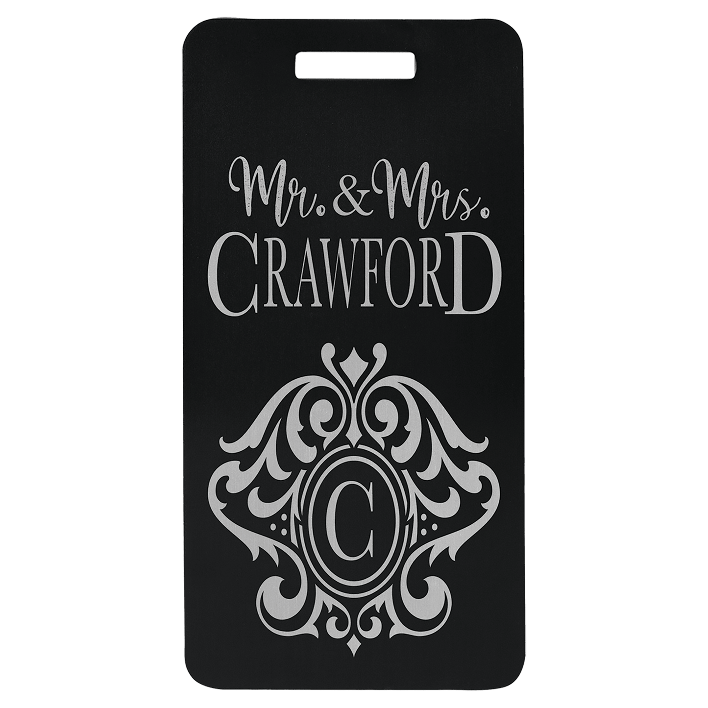 Aluminum Luggage Tag 3 7/8" x 2" / Black