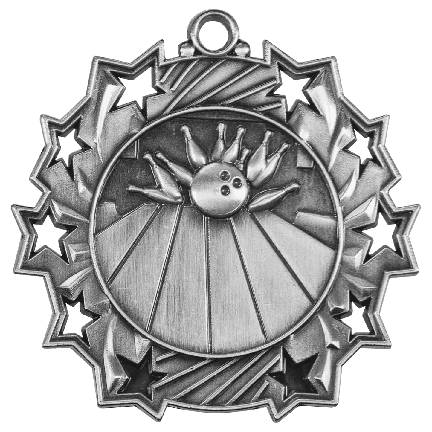 Ten Star Bowling Medal 2.25" / Silver