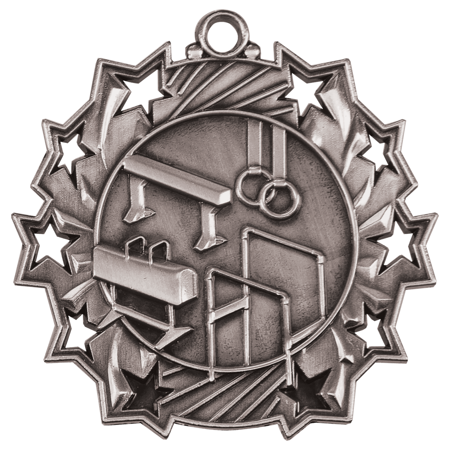 Ten Star Gymnastics Medal 2.25" / Silver