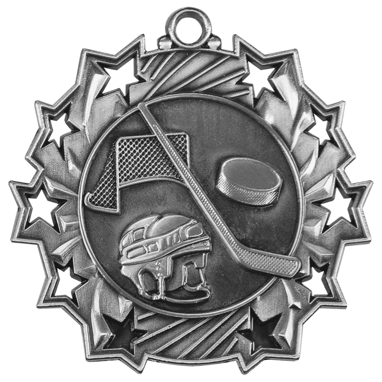 Ten Star Hockey Medal 2.25" / Silver