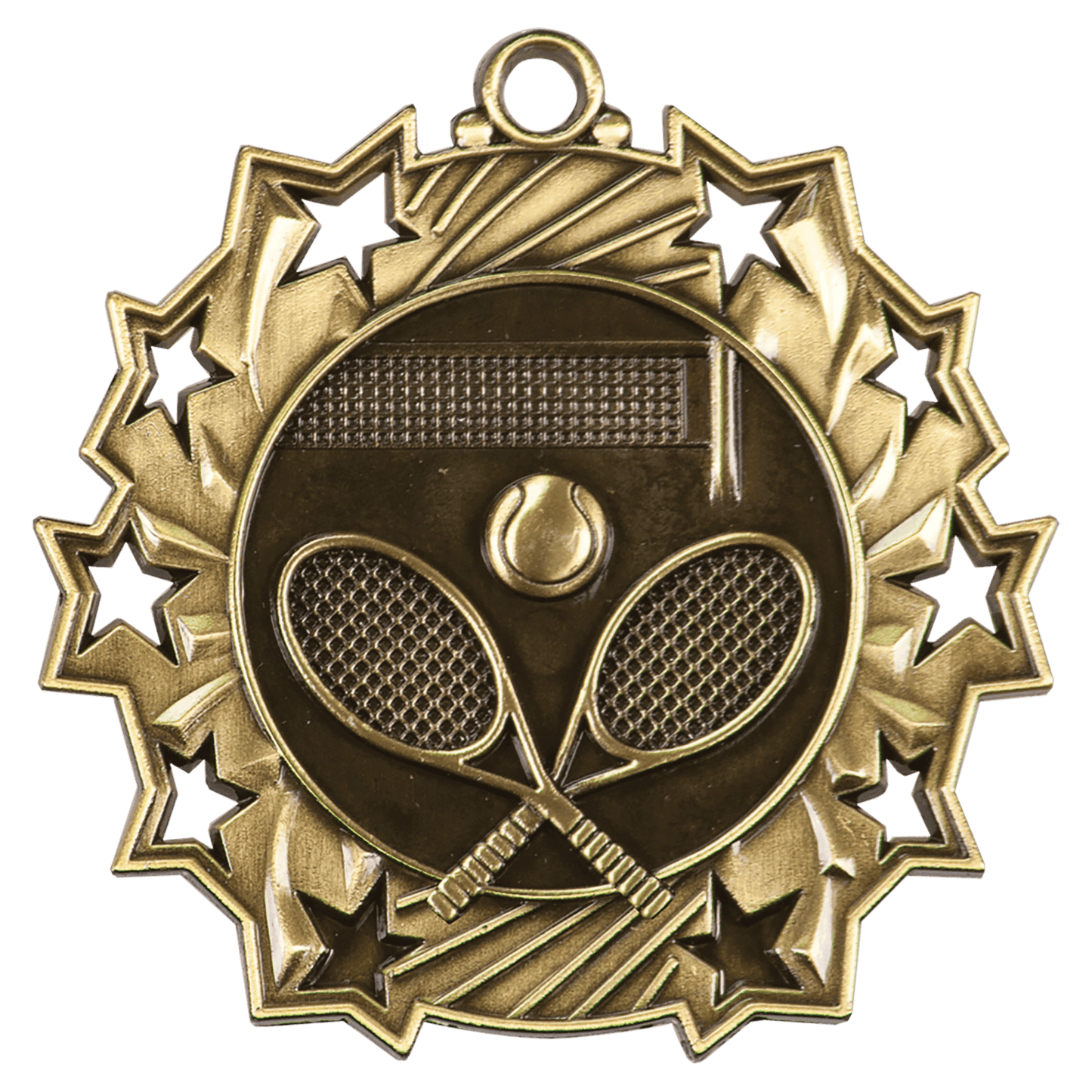 Ten Star Tennis Medal 2.25" / Gold