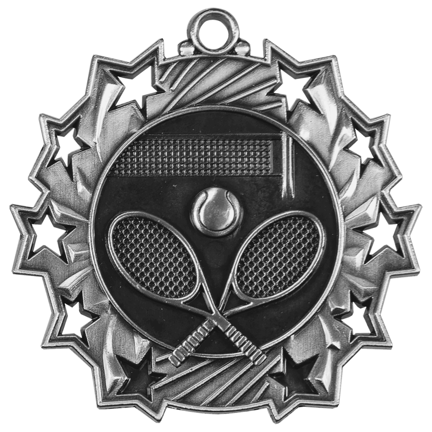 Ten Star Tennis Medal 2.25" / Silver