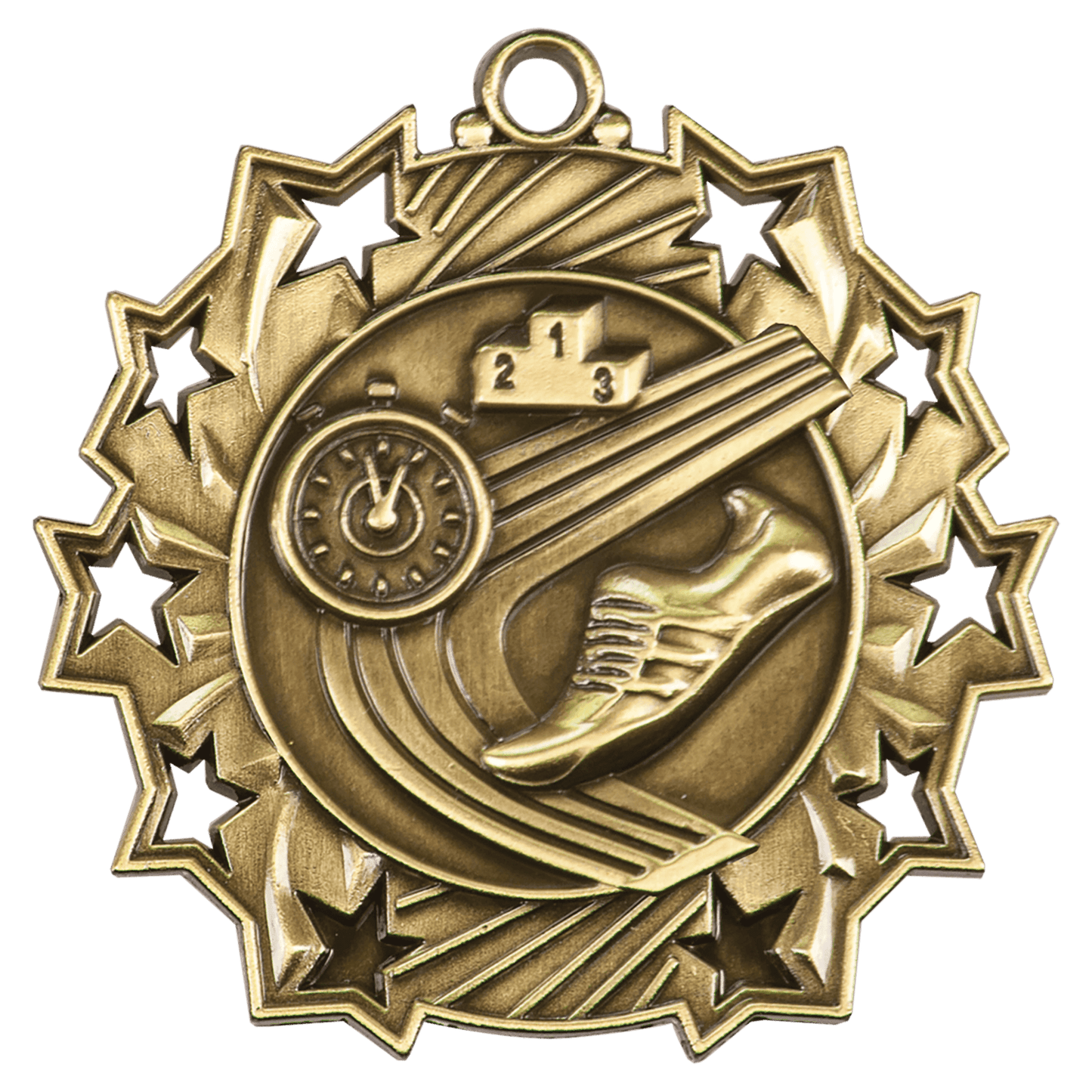 Ten Star Track Medal 2.25" / Gold