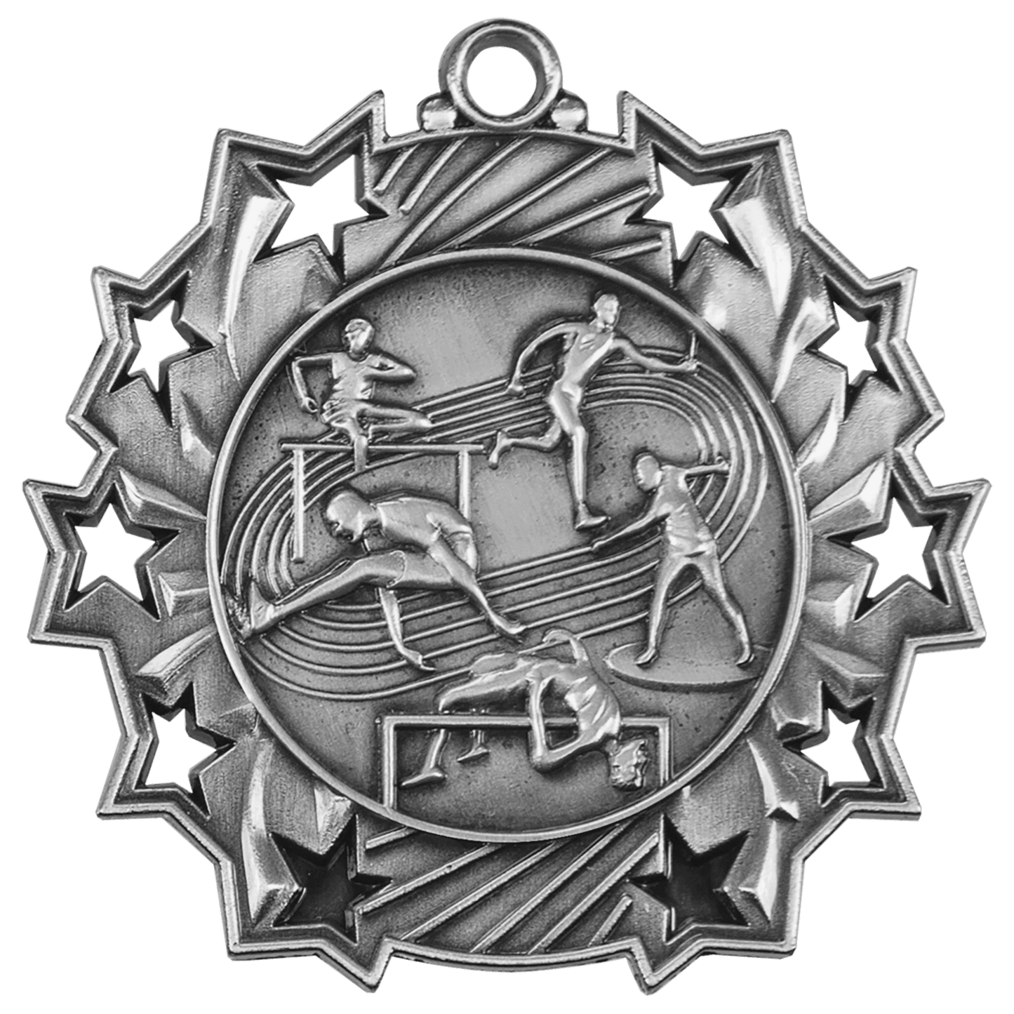 Ten Star Track & Field Medal 2.25" / Silver