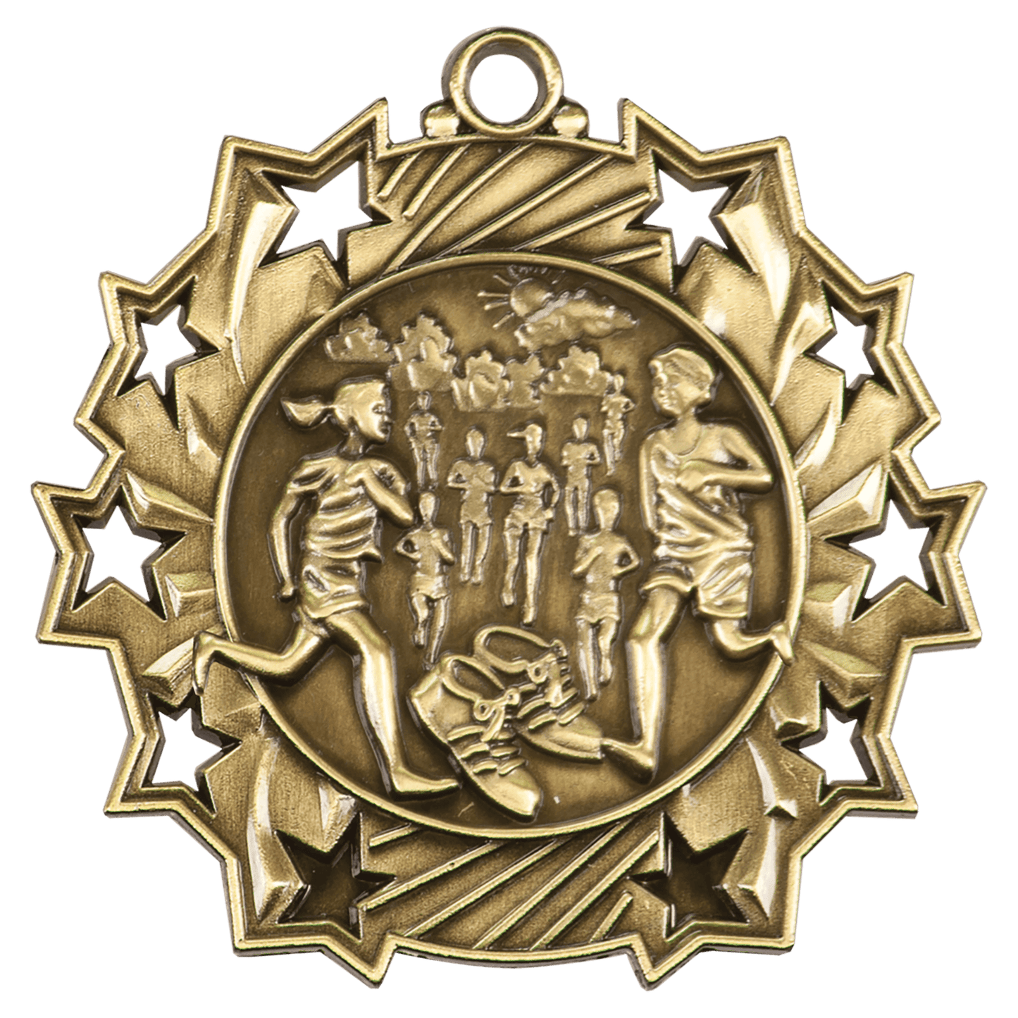Ten Star Cross Country Medal 2.25" / Gold