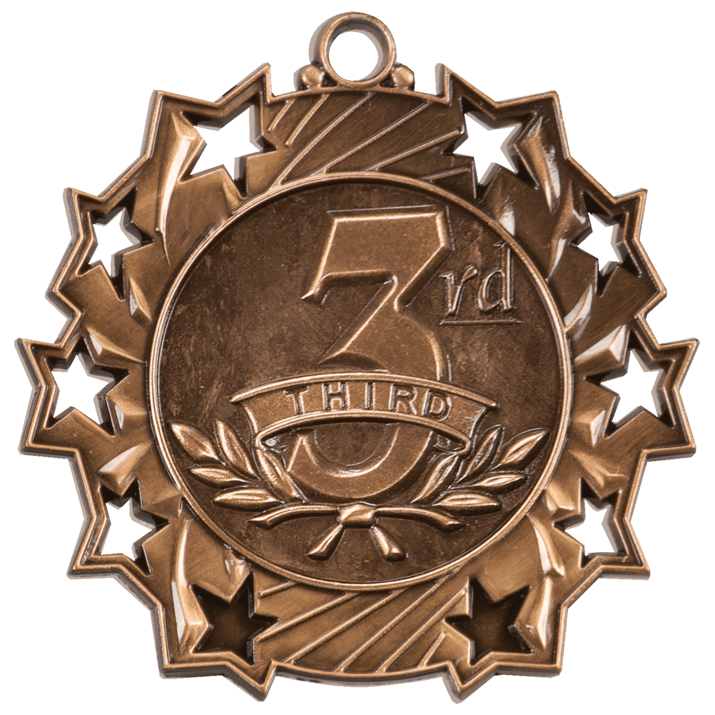 Ten Star 3rd Place Medal 2.25" / Bronze (Copper Tone)