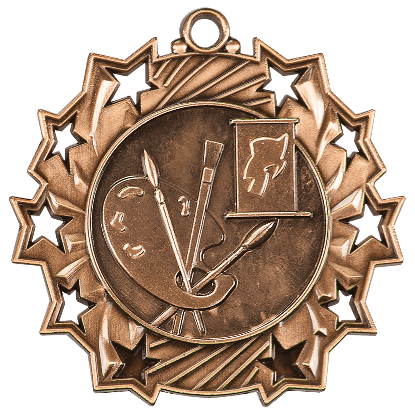 Ten Star Art Medal 2.25" / Bronze (Copper Tone)