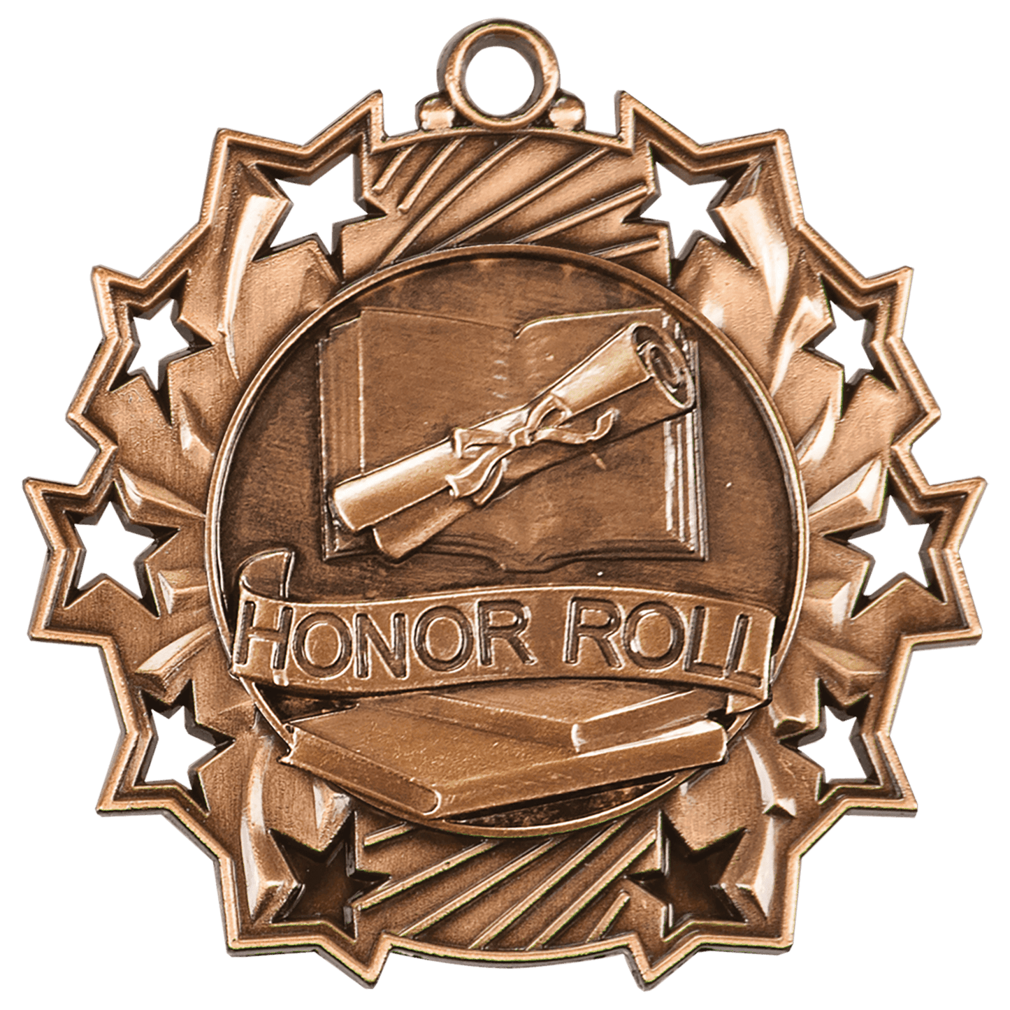 Ten Star Honor Roll Medal 2.25" / Bronze (Copper Tone)
