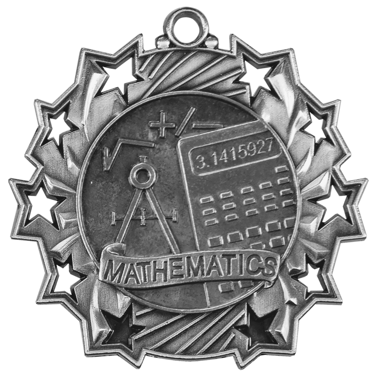 Ten Star Math Medal 2.25" / Silver
