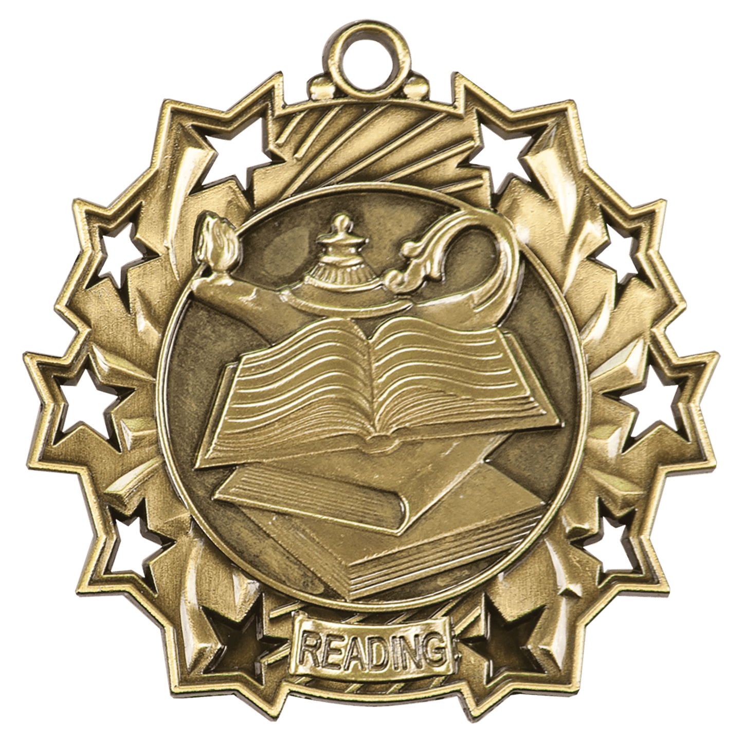 Ten Star Reading Medal 2.25" / Gold