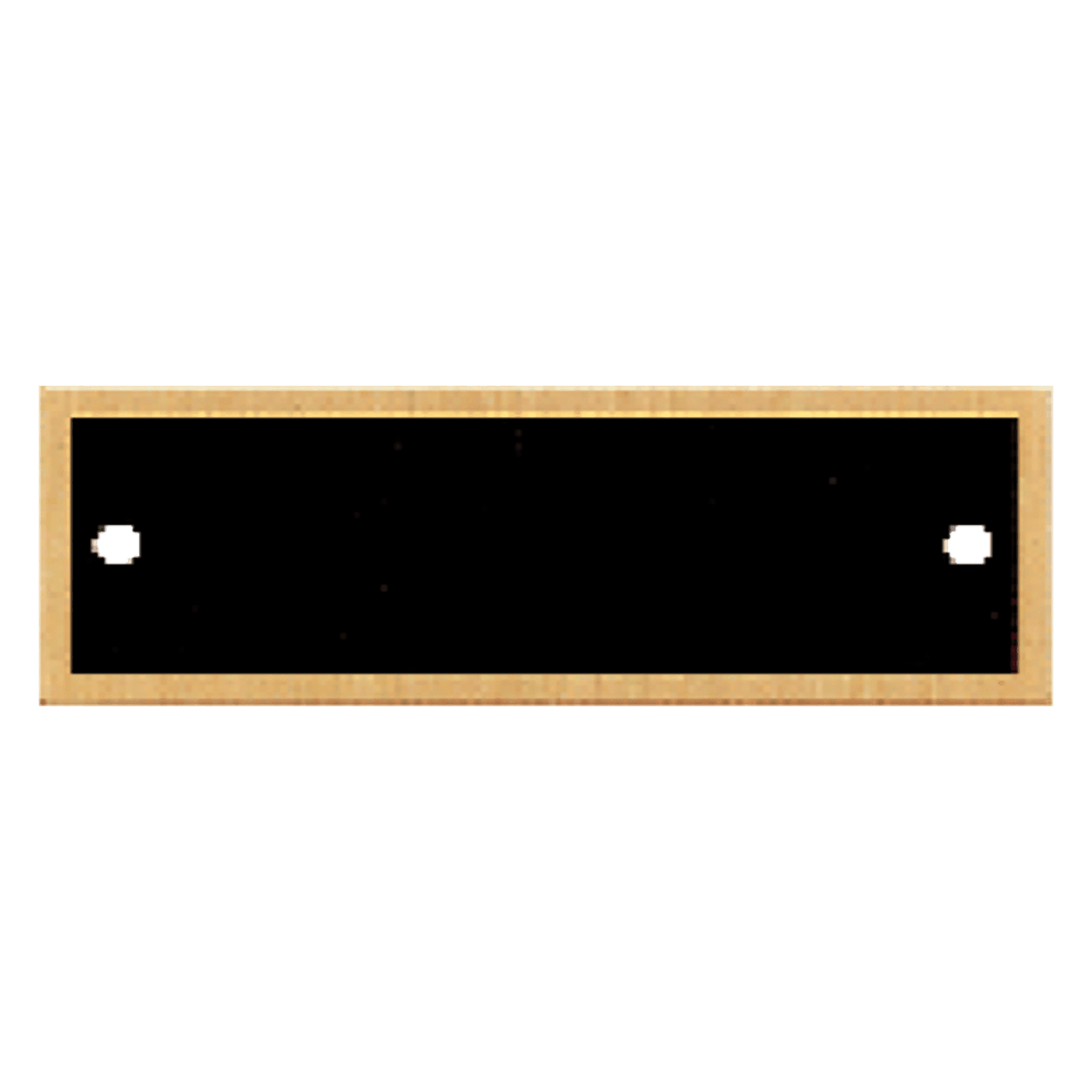 Rectangular Black Brass Perpetual Plate with Gold Border 7/8" x 2 3/4"