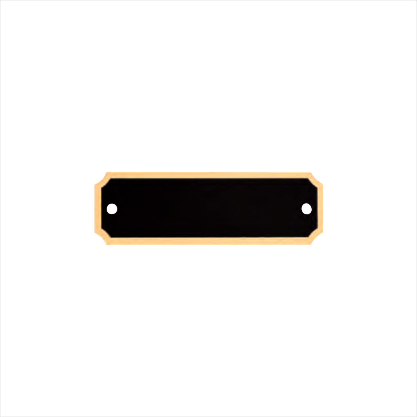 Black Brass with Notched Gold Border 7/8" x 2.75" / Black