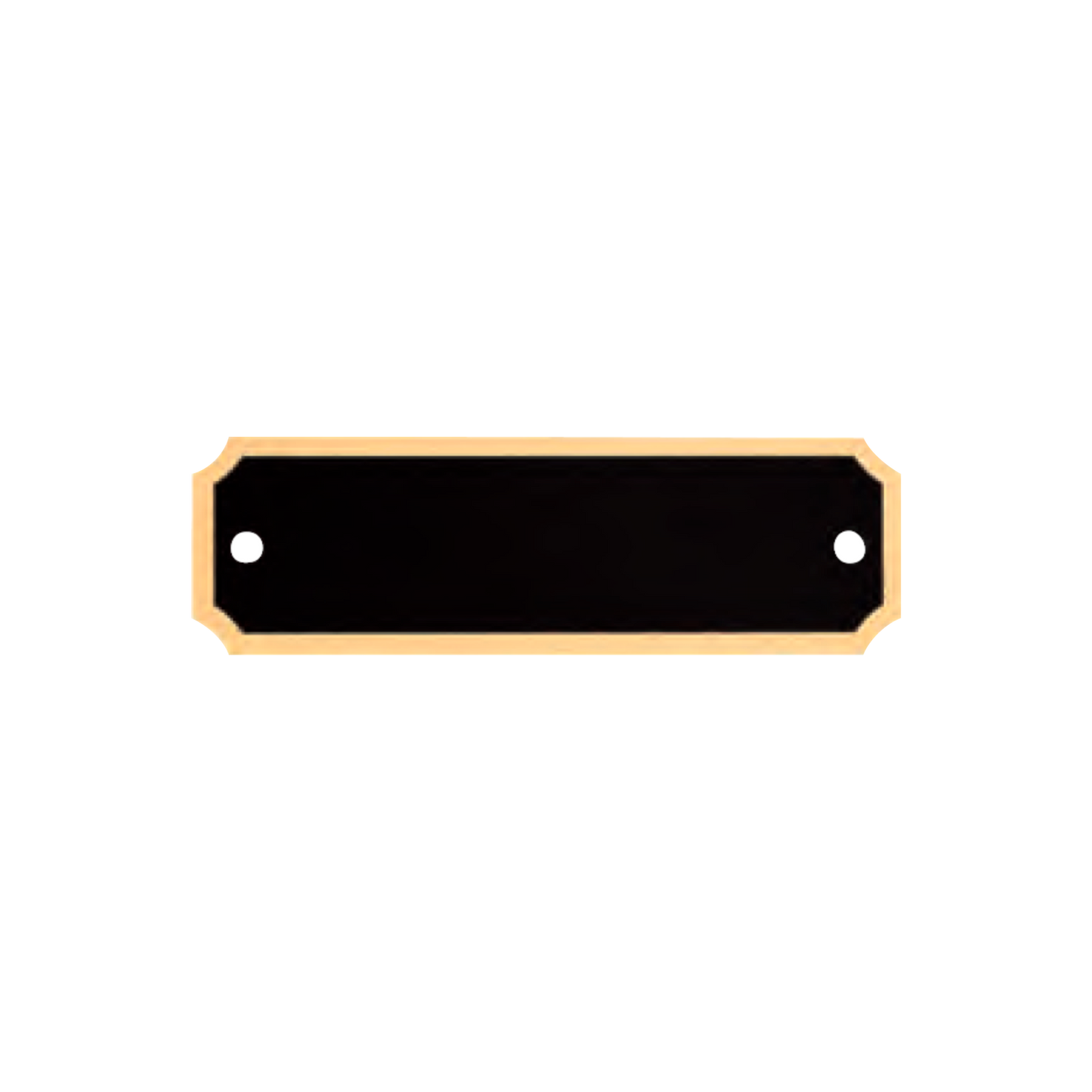Black Brass with Notched Gold Border 1" x 3.25" / Black