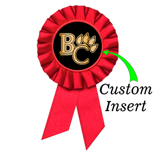 Custom Insert Rosette Ribbon 2nd Place 6" / Red