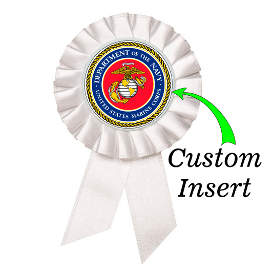 Custom Insert Rosette Ribbon 3rd Place 6" / White