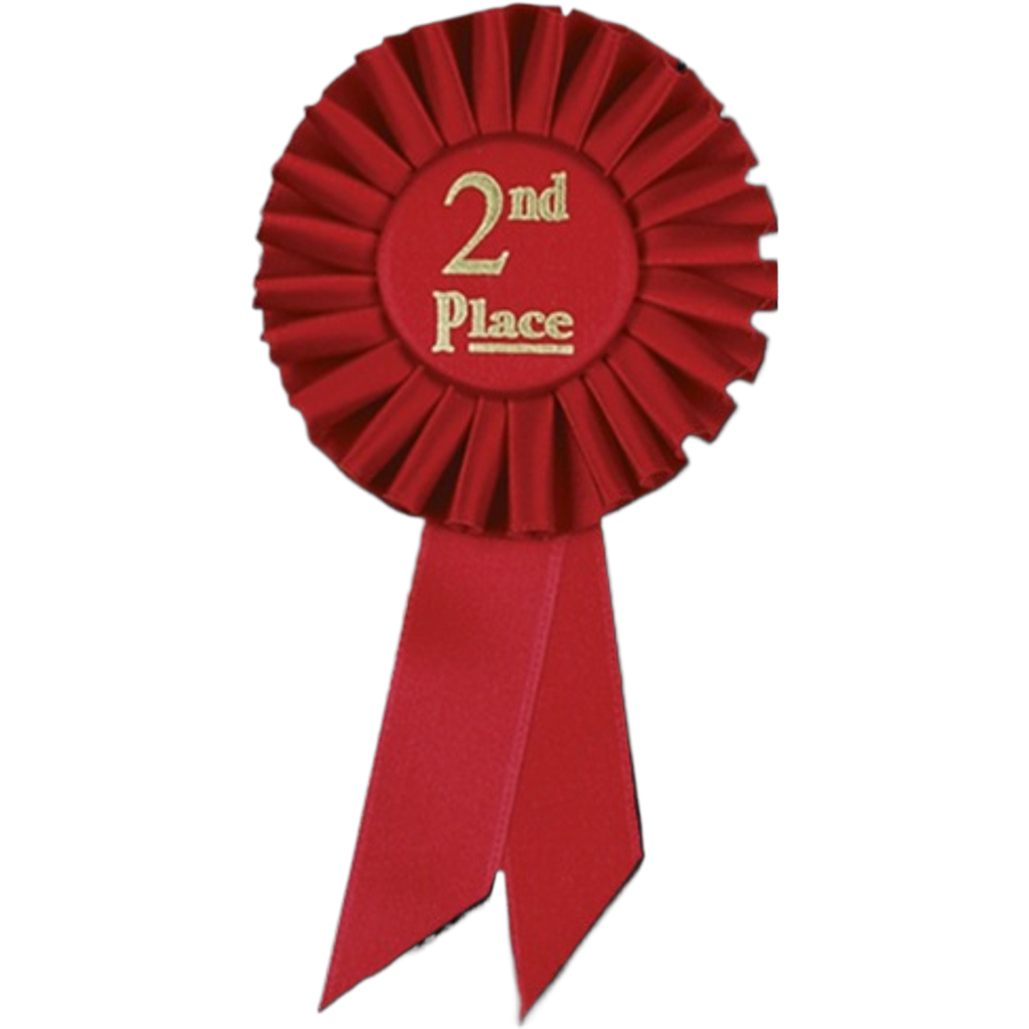 Small Rosette 2nd Place Ribbon 6.5" / Red