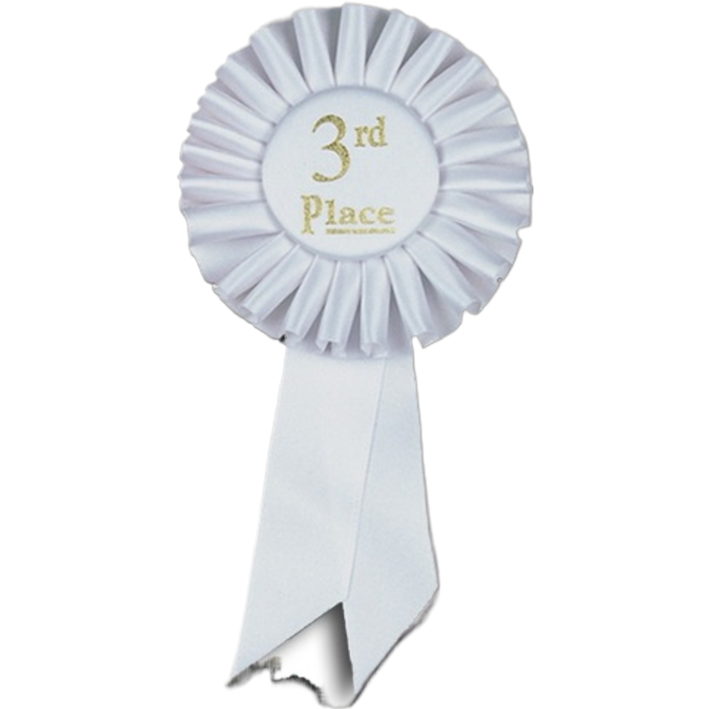 Small Rosette 3rd Place Ribbon 6.5" / White