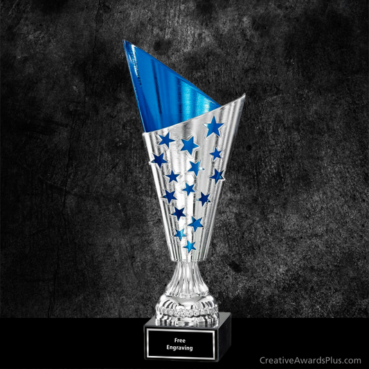 Blue Silver Stars Cup 11" / Silver/Blue