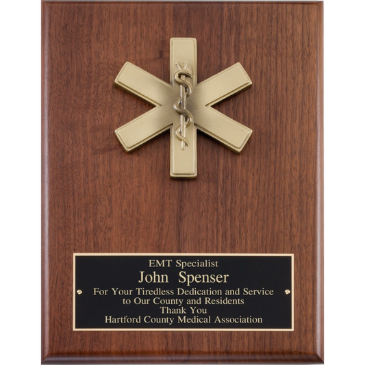 Barhill EMT Walnut Plaque 9" x 12" / Walnut