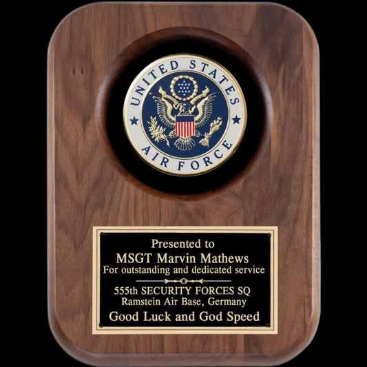 Air Force Walnut Plaque 9" x 12" / Walnut