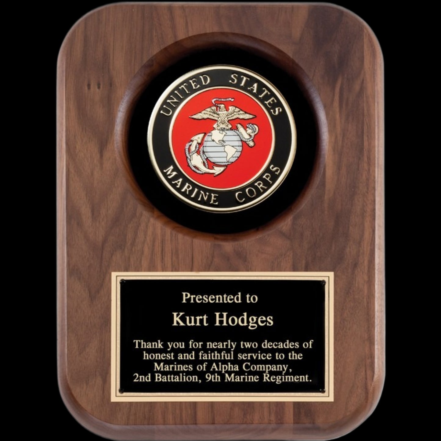 Marine Walnut Plaque 9" x 12" / Walnut