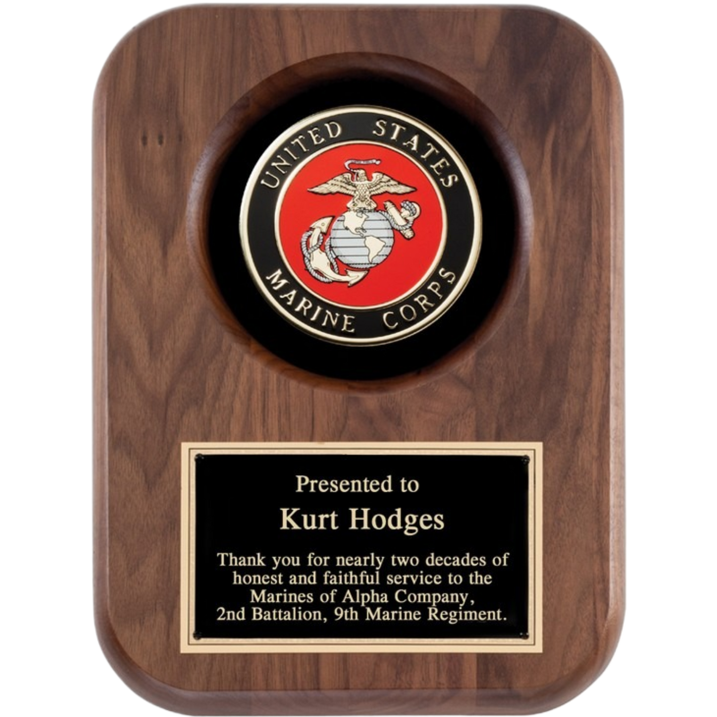 Marine Walnut Plaque 9" x 12" / Walnut