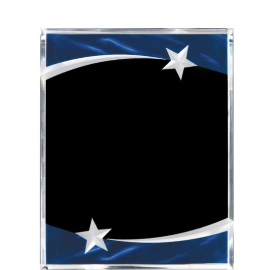 Carved Star Blue Acrylic Plaque 8" x 10" / Blue