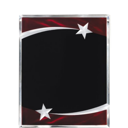 Carved Star Burgandy Acrylic Plaque 8" x 10" / Burgundy