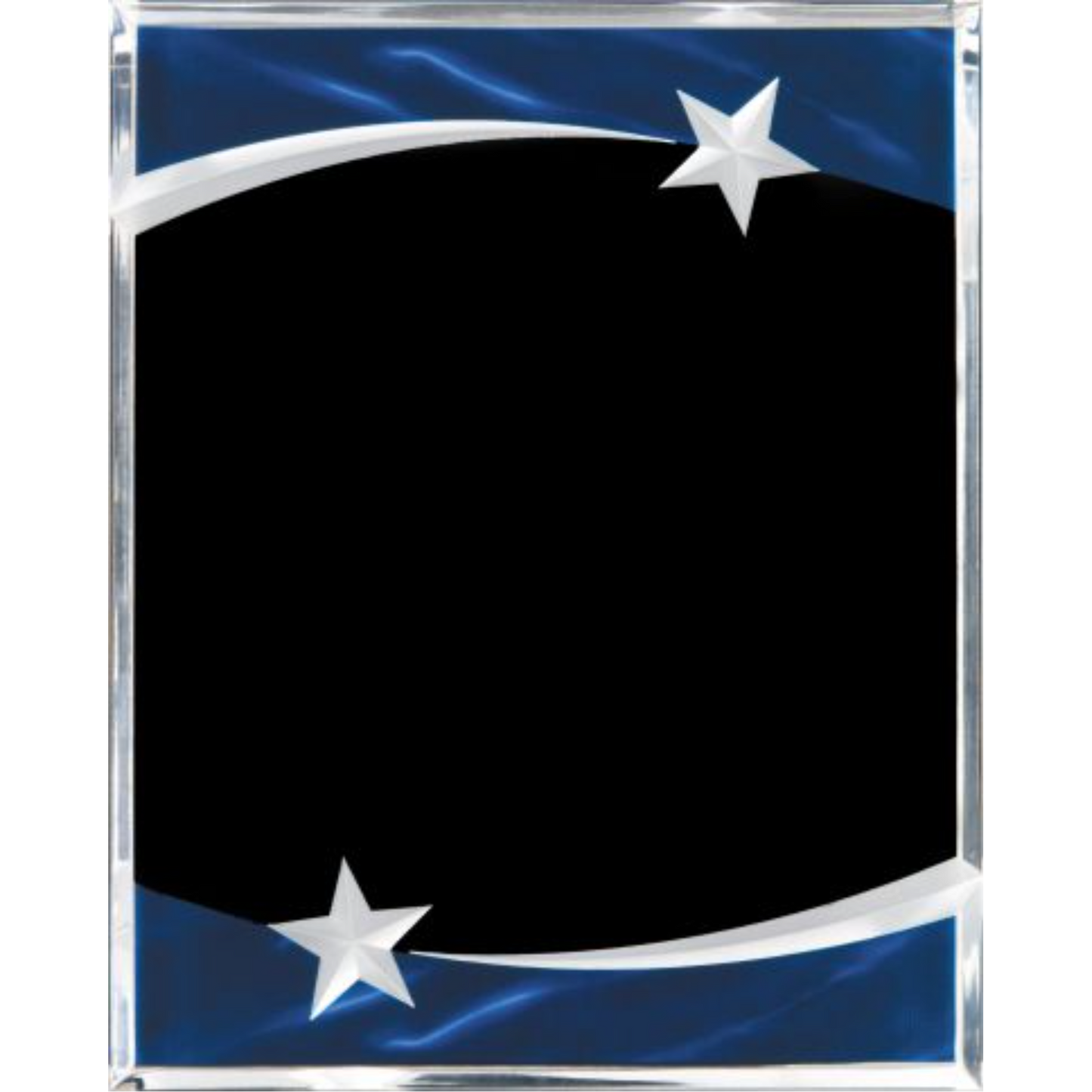 Carved Star Blue Acrylic Plaque 9" x 12" / Blue