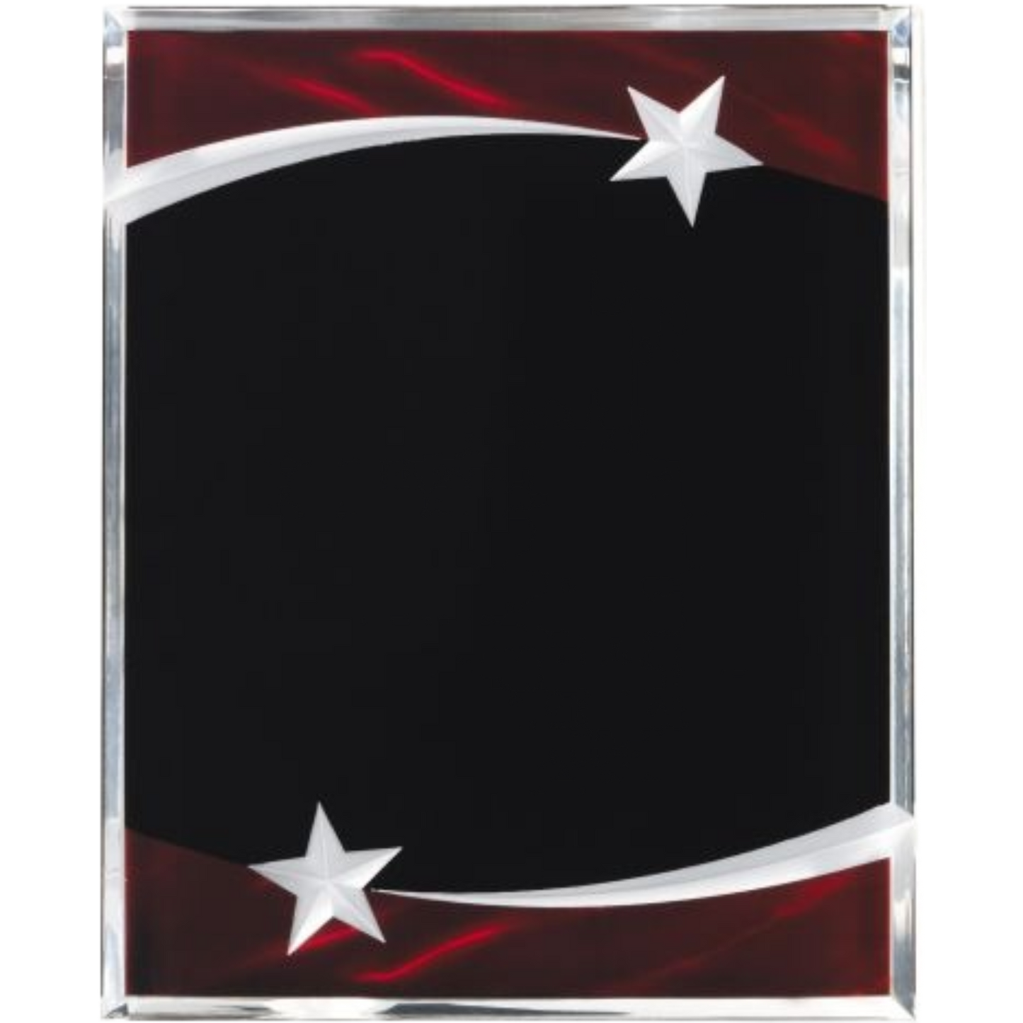 Carved Star Burgandy Acrylic Plaque 9" x 12" / Burgundy