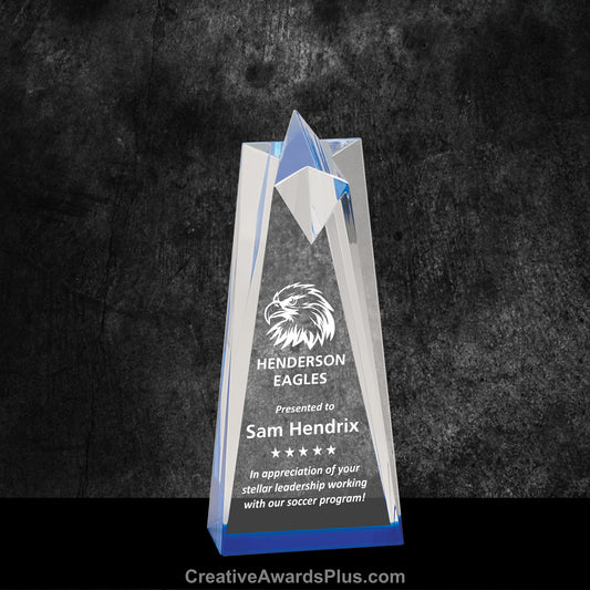 Star Tower Acrylic Award 8" / Blue