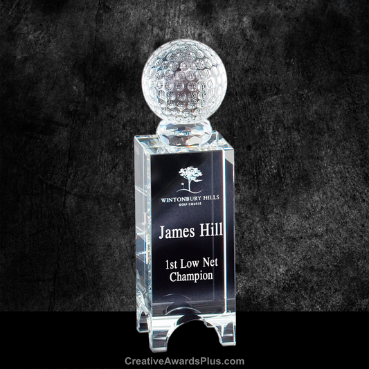 Crystal Golf Ball Tower 7.5" / Clear