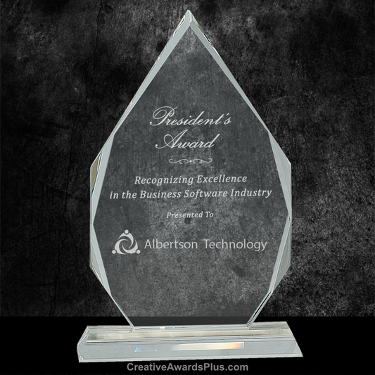 Teardrop Crystal Award 10.5" / Clear