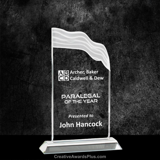 Wave Crystal Award 8.5" / Clear